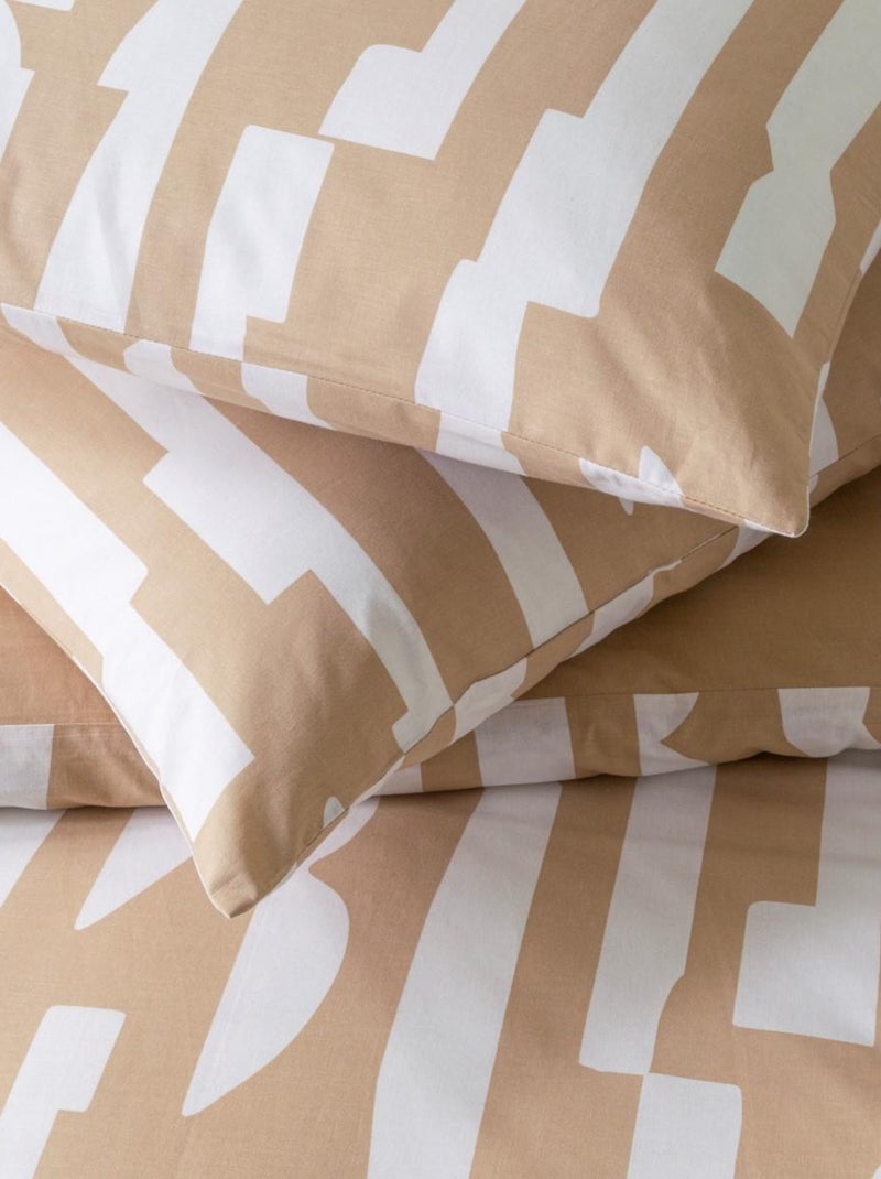 Juego de cama doble de algodón color camel Beige - Kiabi