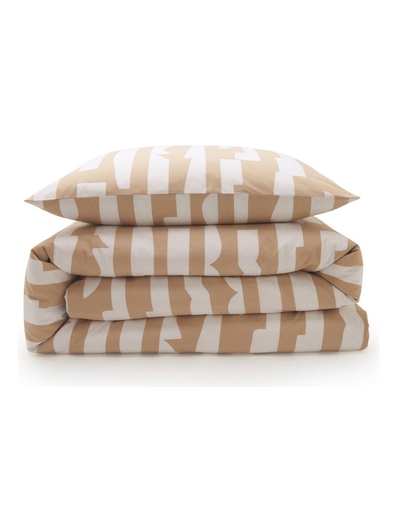 Juego de cama doble de algodón color camel Beige - Kiabi