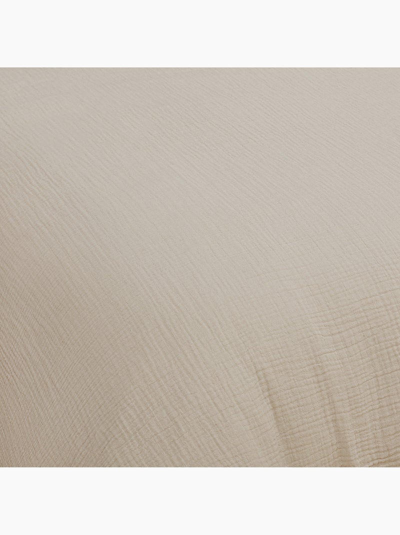Juego de cama doble de gasa de algodón Beige - Kiabi