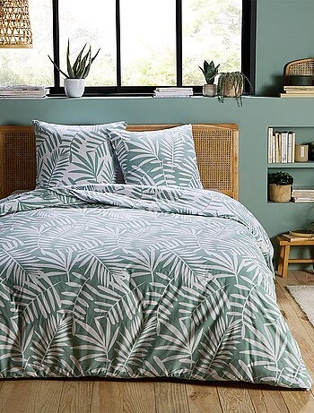 Juego de cama doble de polialgodón tropical