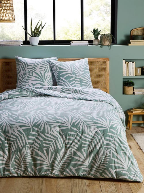 Juego de cama doble de polialgodón tropical - Kiabi Juego de cama doble de polialgodón tropical - Kiabi