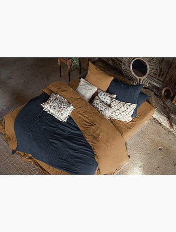 Juego de cama doble gasa de algodón gaïa + 2 fundas de almohada 60x60 cm