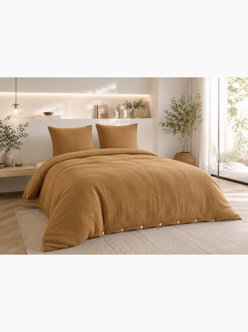 Juego de cama doble gasa de algodón gaïa + 2 fundas de almohada 60x60 cm - Kiabi
