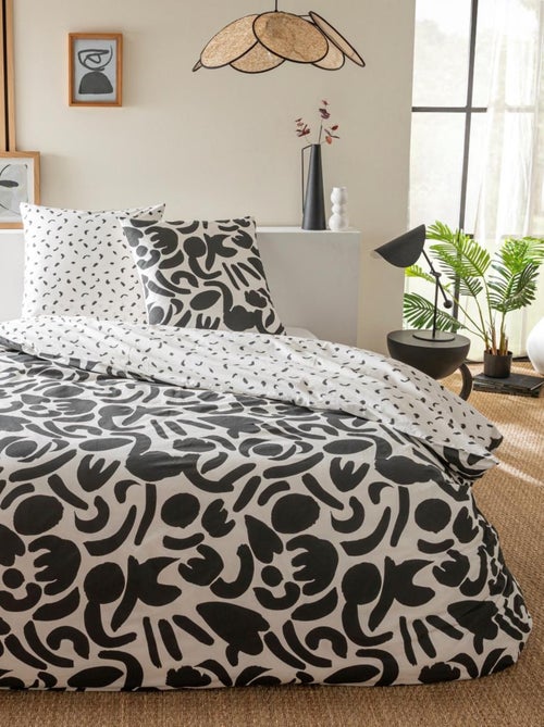 Juego de cama doble geométrico bicolor - Kiabi Juego de cama doble geométrico bicolor - Kiabi