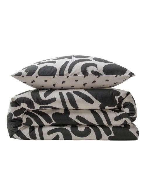 Juego de cama doble geométrico bicolor - Kiabi Juego de cama doble geométrico bicolor - Kiabi