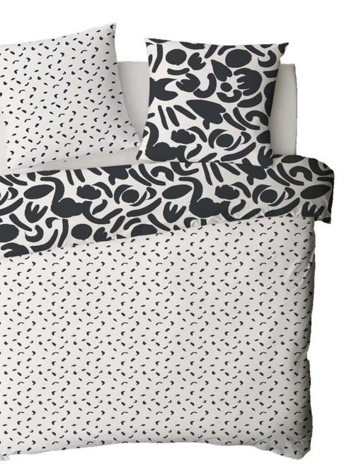 Juego de cama doble geométrico bicolor - Kiabi Juego de cama doble geométrico bicolor - Kiabi