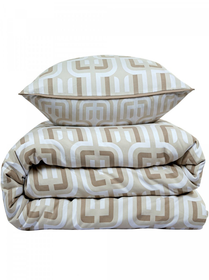 Juego de cama doble retro de microfibra lavada Beige - Kiabi