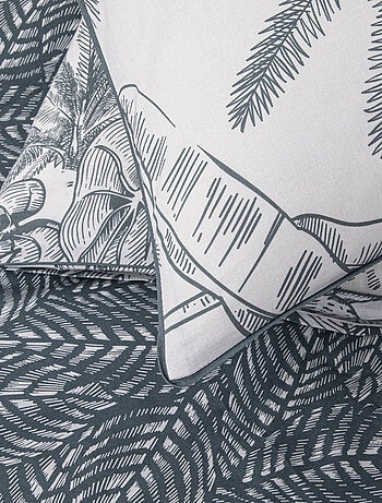 Juego de cama doble reversible de algodón vegetal