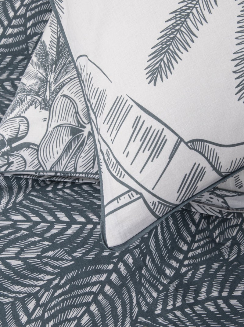 Juego de cama doble reversible de algodón vegetal Blanco - Kiabi