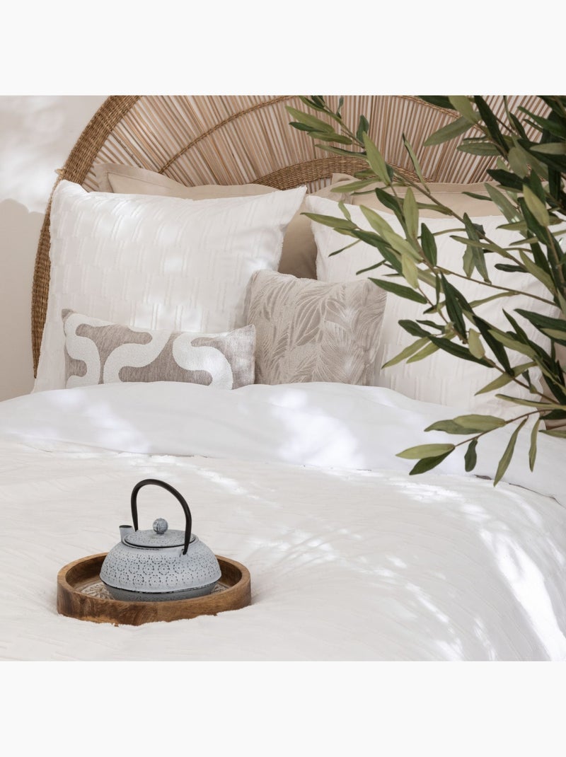Juego de cama edie 3 piezas jacquard blanco 260x240cm Blanco - Kiabi