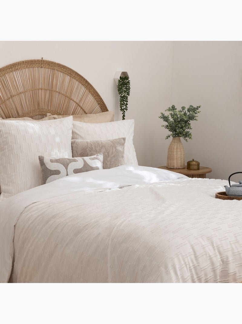 Juego de cama edie 3 piezas jacquard blanco 260x240cm Blanco - Kiabi