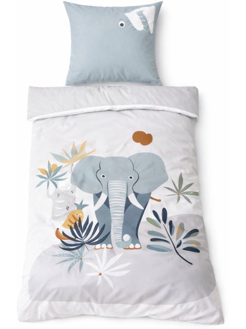 Juego de cama ELEPH Microfibra, Gris, 140x200 cm - Kiabi Juego de cama ELEPH Microfibra, Gris, 140x200 cm - Kiabi