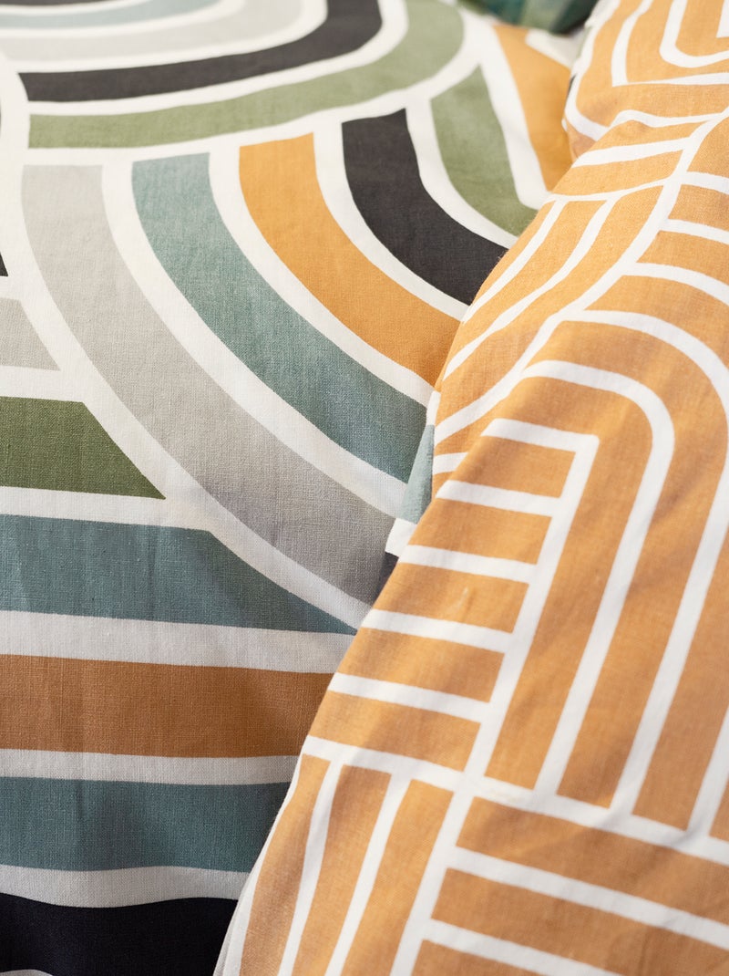 Juego de cama estampado - 240x220 cm - 2 personas Verde - Kiabi