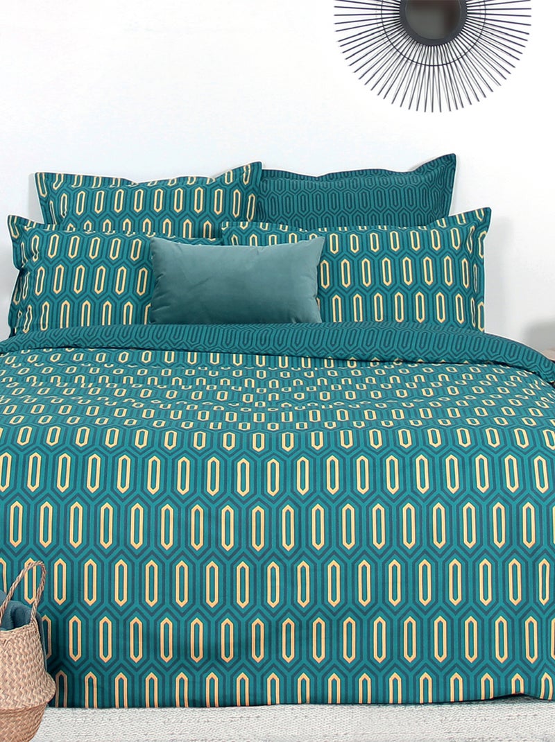Juego de cama estampado - Doble azul - Kiabi