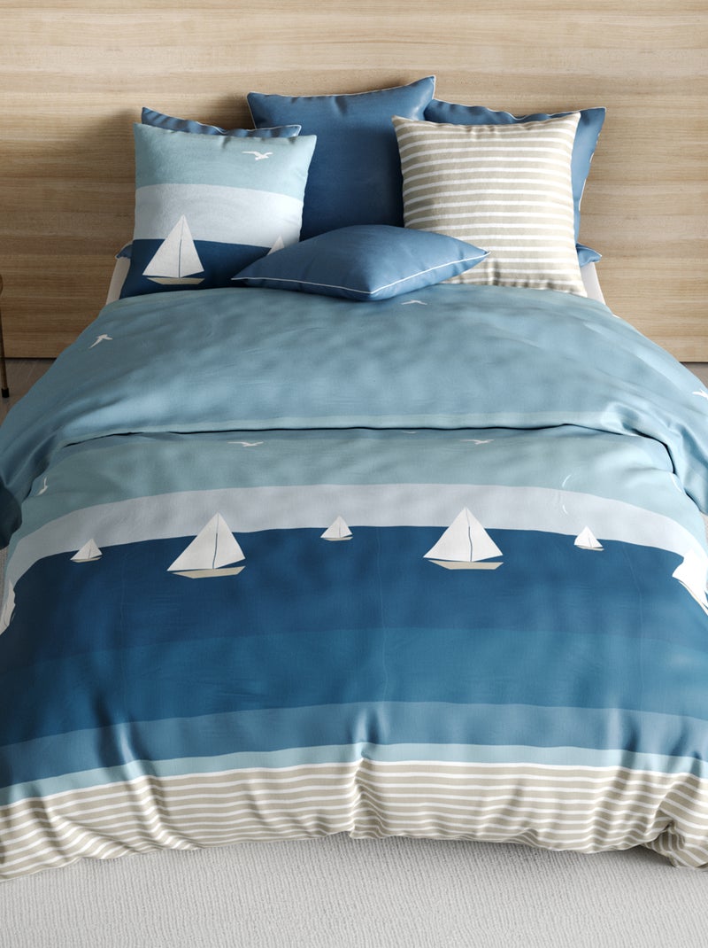 Juego de cama estampado - Doble AZUL - Kiabi
