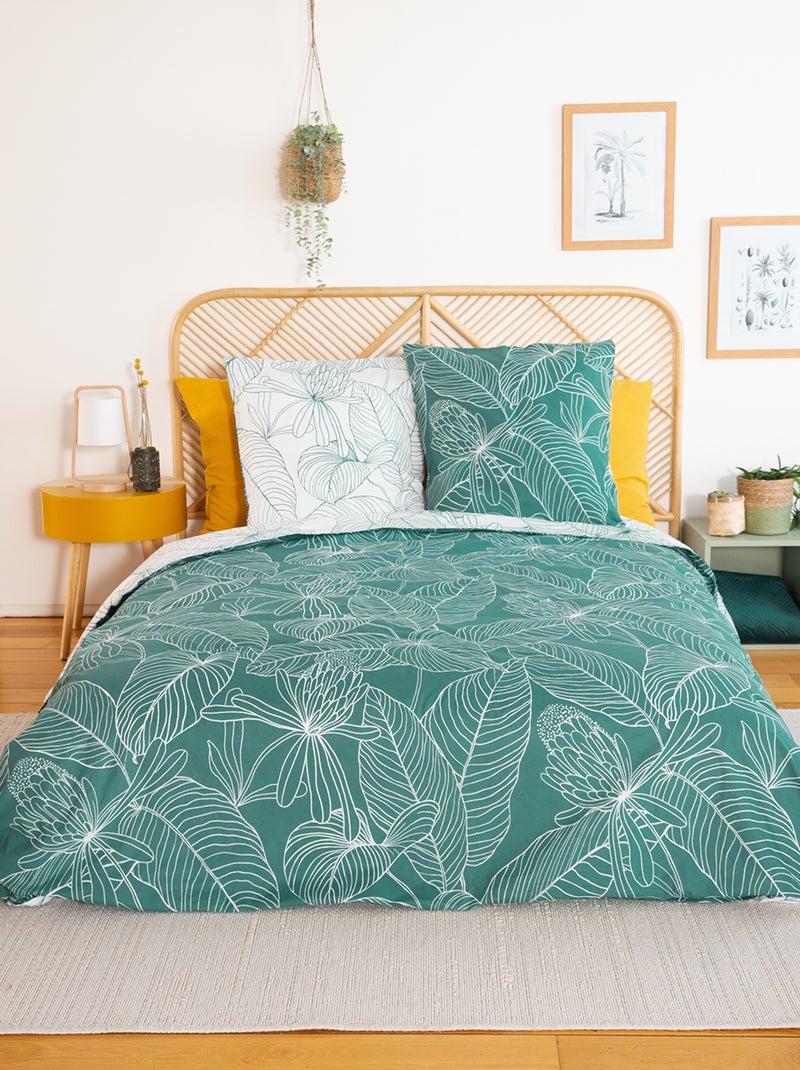 Juego de cama estampado - Doble AZUL - Kiabi