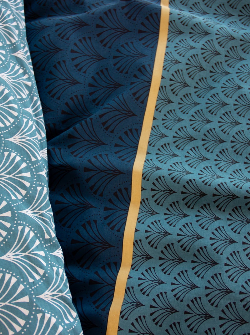 Juego de cama estampado - Doble azul - Kiabi