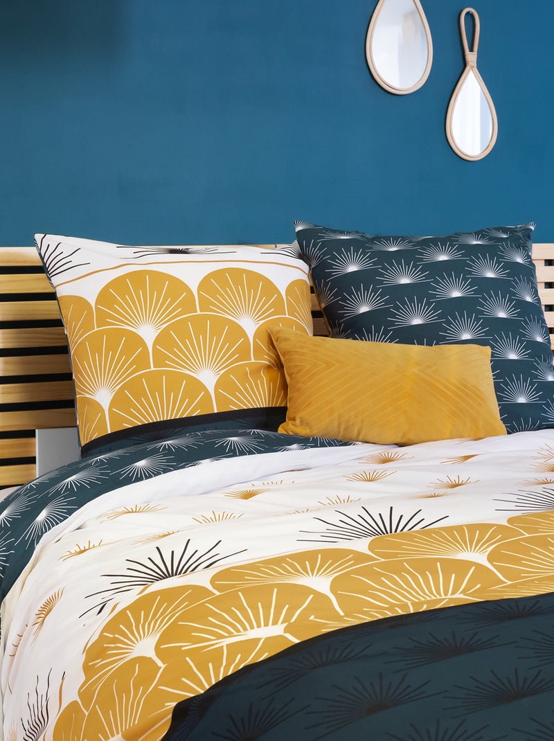 Juego de cama estampado - Doble azul - Kiabi