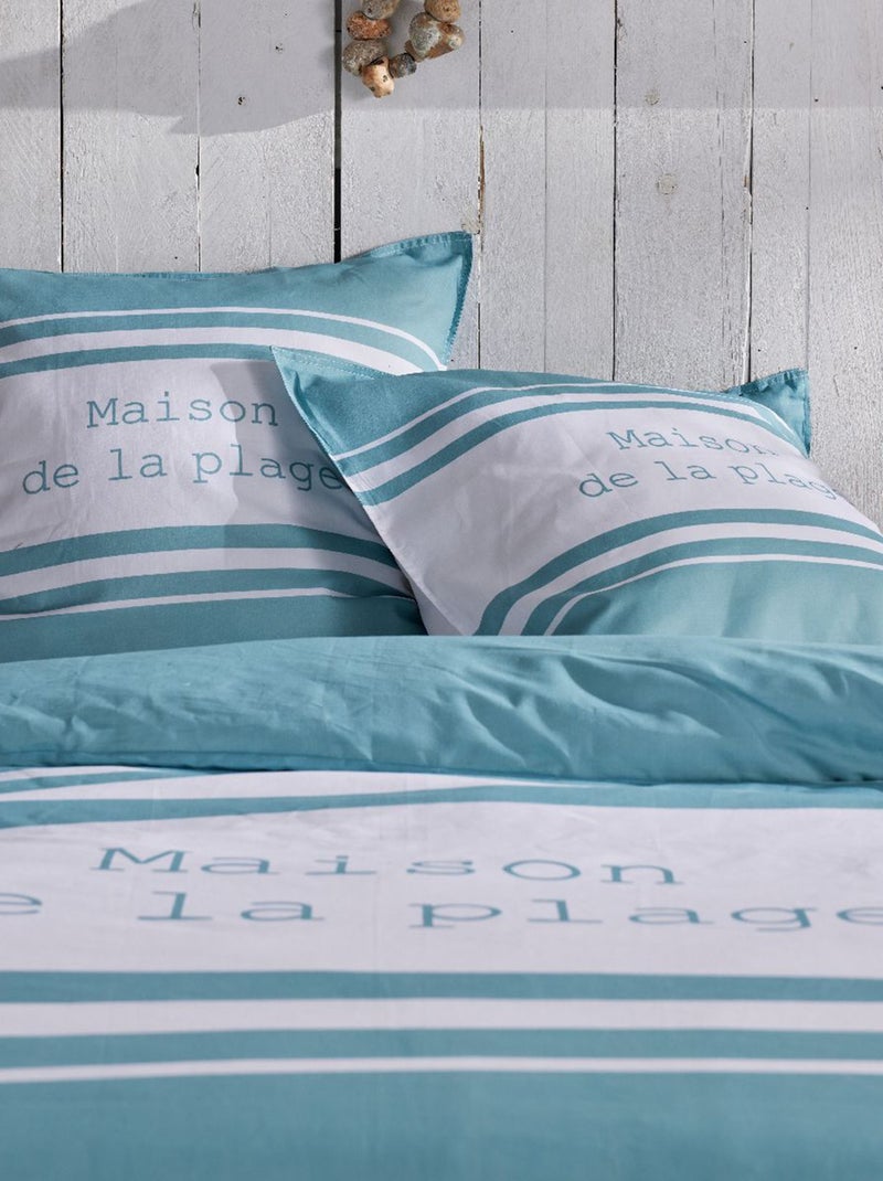Juego de cama estampado - Doble AZUL - Kiabi