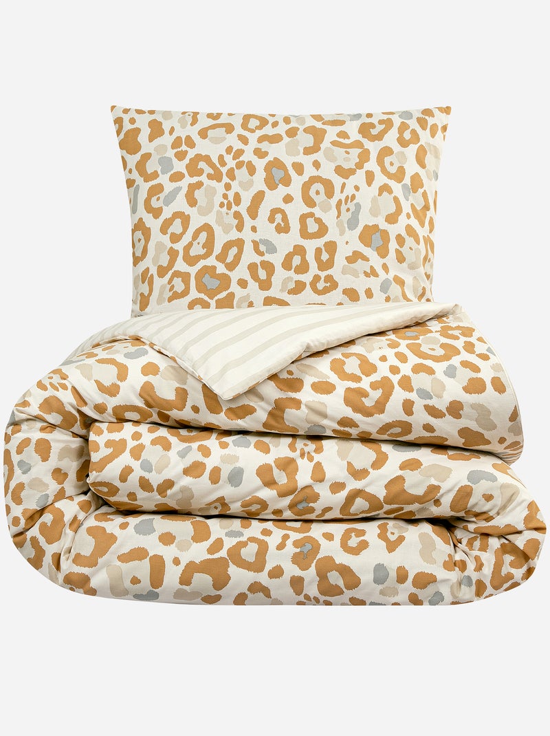 Juego de cama estampado - Doble BEIGE - Kiabi