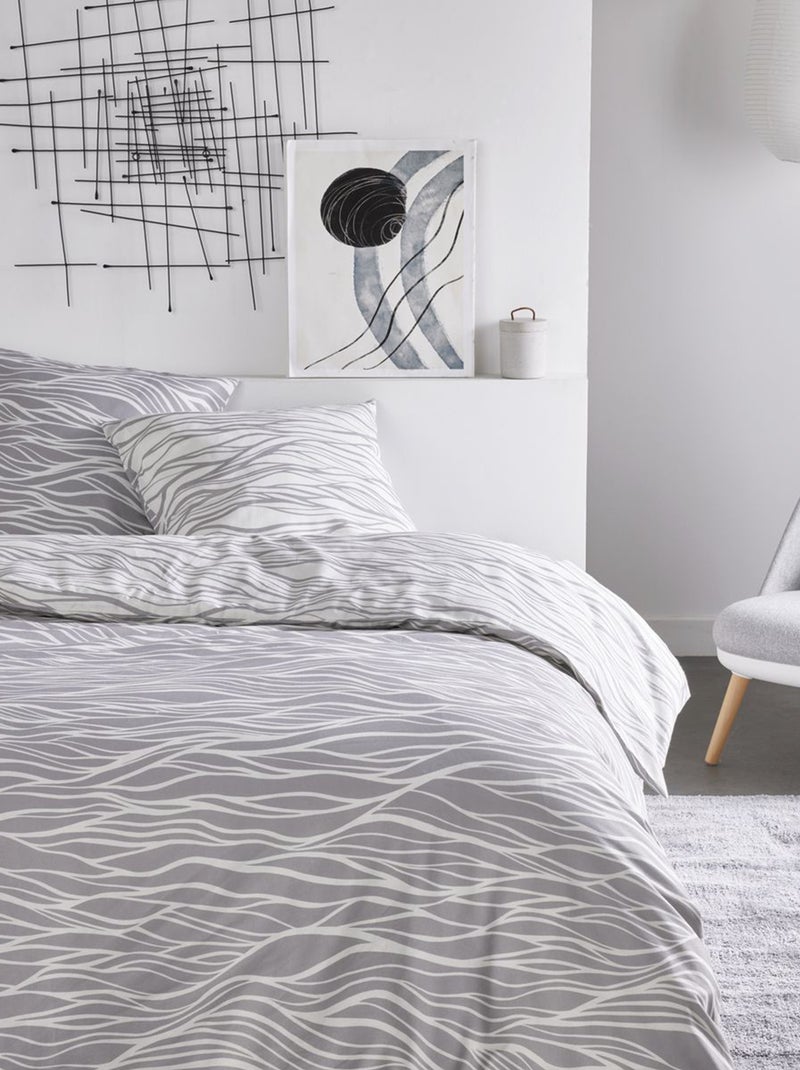 Juego de cama estampado - Doble GRIS - Kiabi