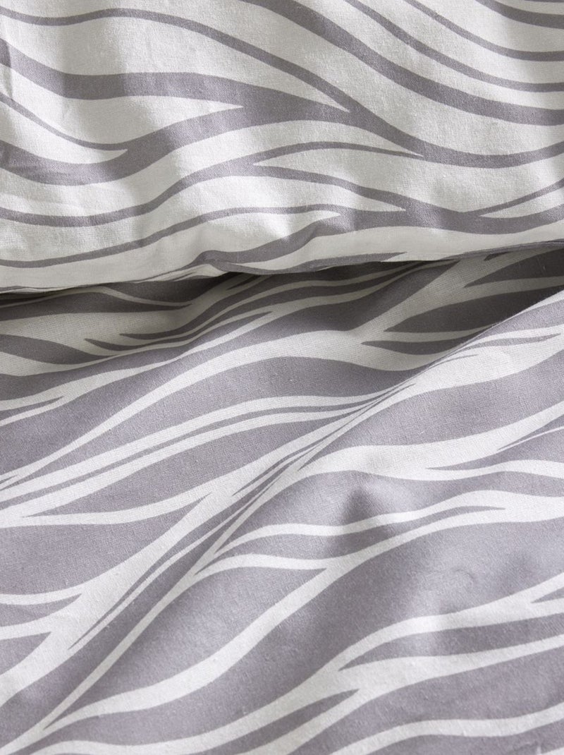 Juego de cama estampado - Doble GRIS - Kiabi