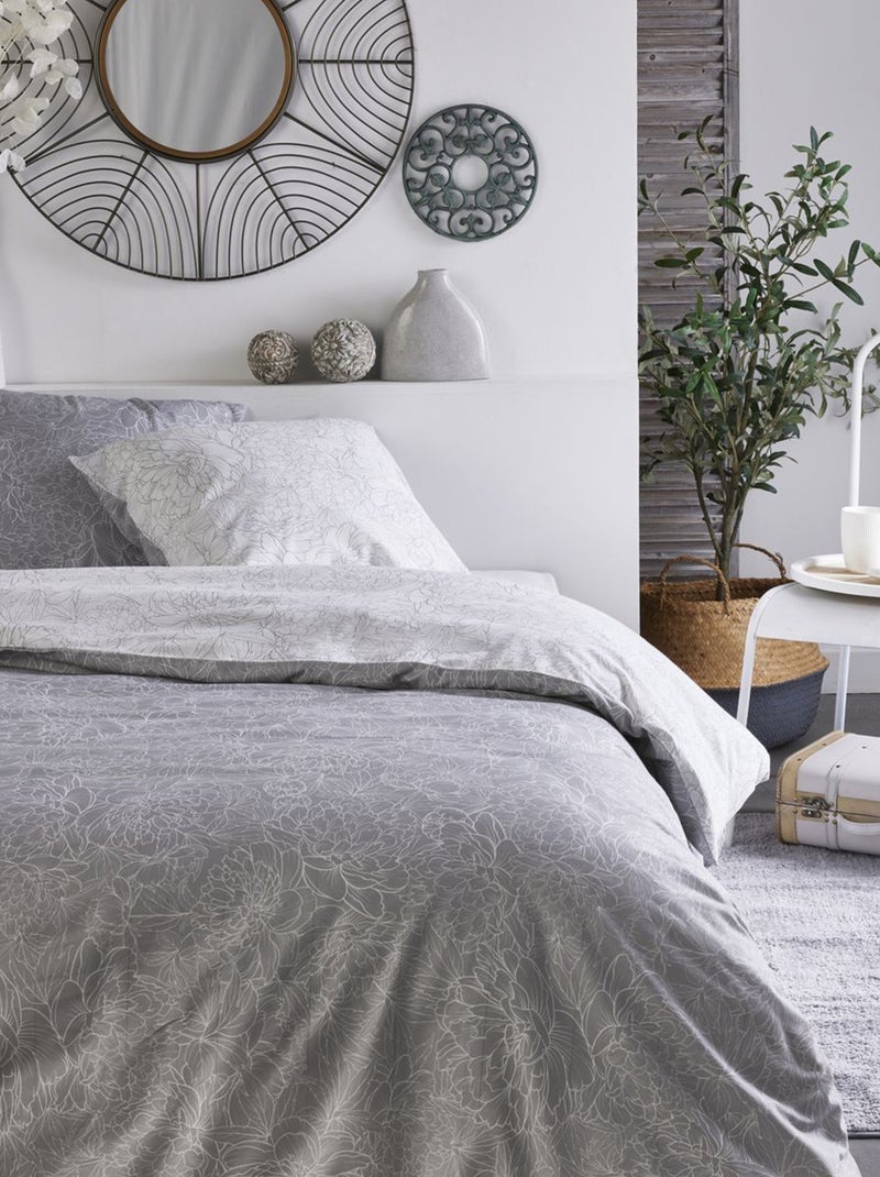 Juego de cama estampado - Doble GRIS - Kiabi