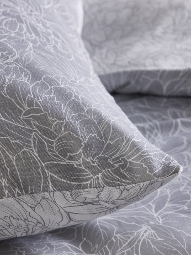 Juego de cama estampado - Doble GRIS - Kiabi
