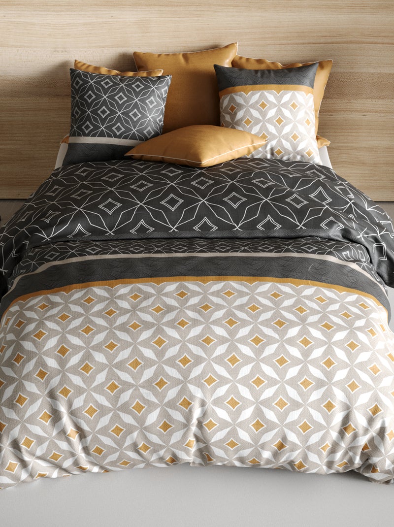 Juego de cama estampado - Doble NEGRO - Kiabi