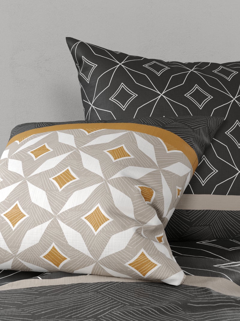 Juego de cama estampado - Doble NEGRO - Kiabi