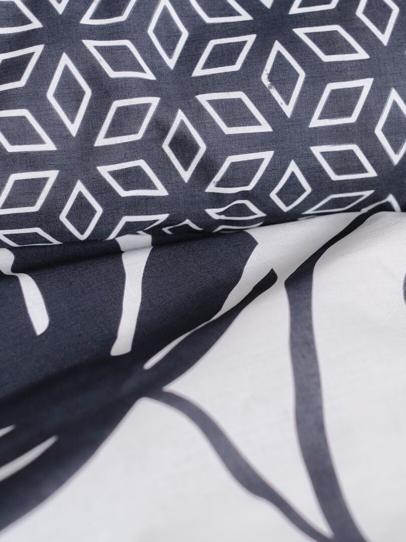Juego de cama estampado - Doble negro/blanco - Kiabi