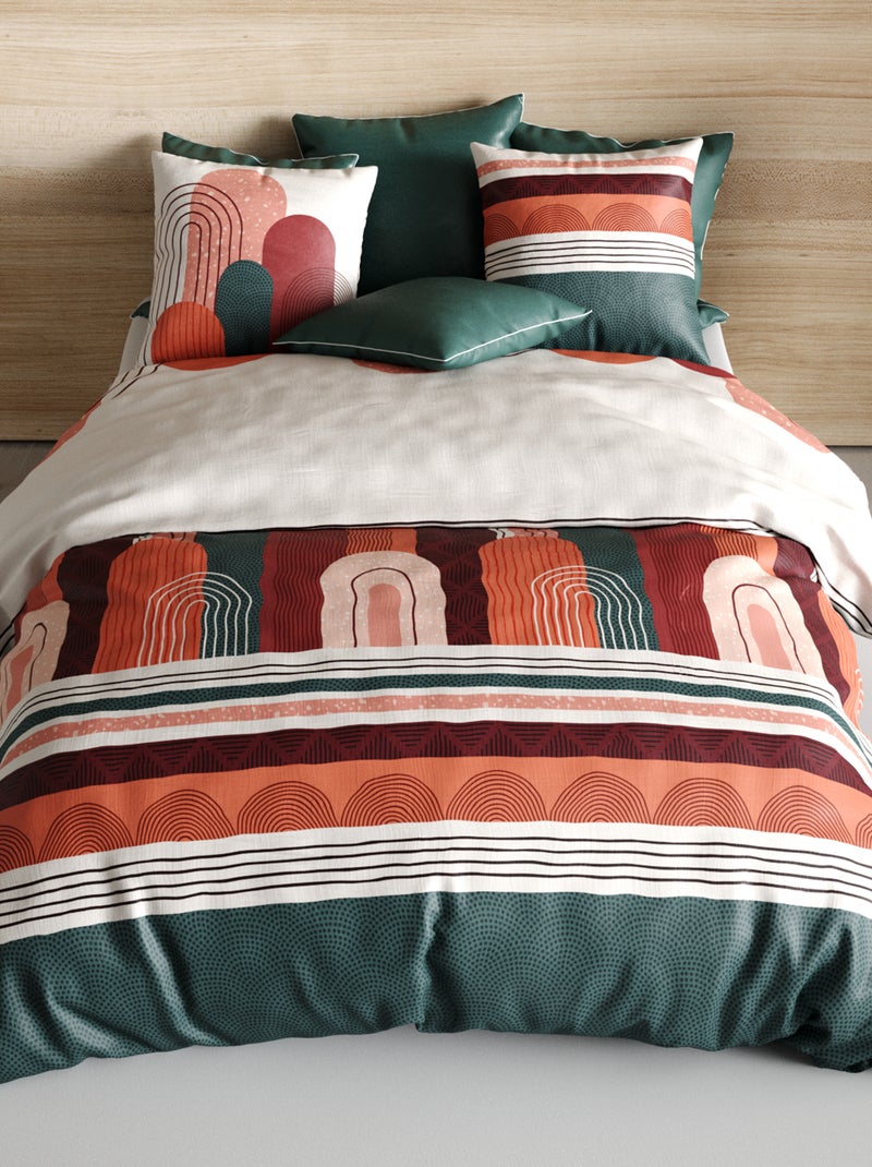 Juego de cama estampado - Doble VERDE - Kiabi