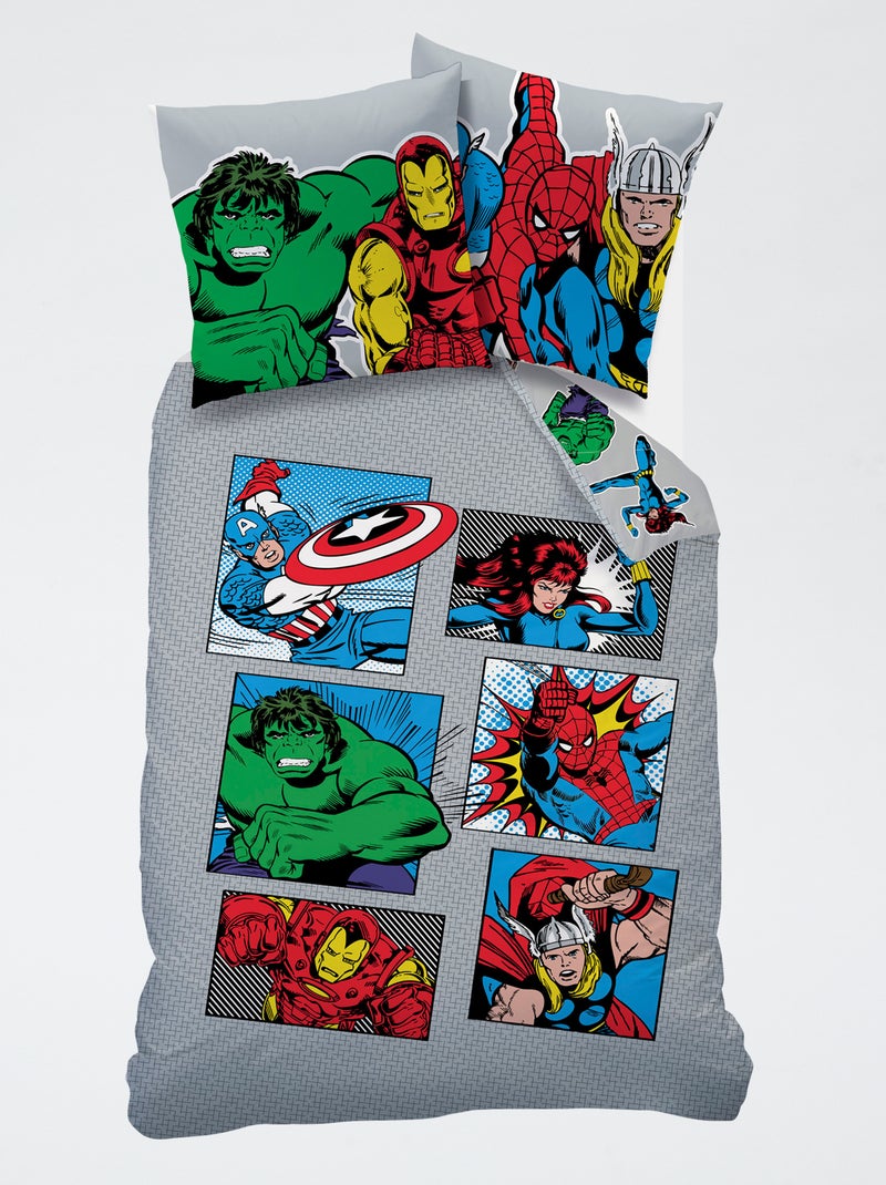 Juego de cama estampado 'Avengers' - 1 persona Blanco - Kiabi