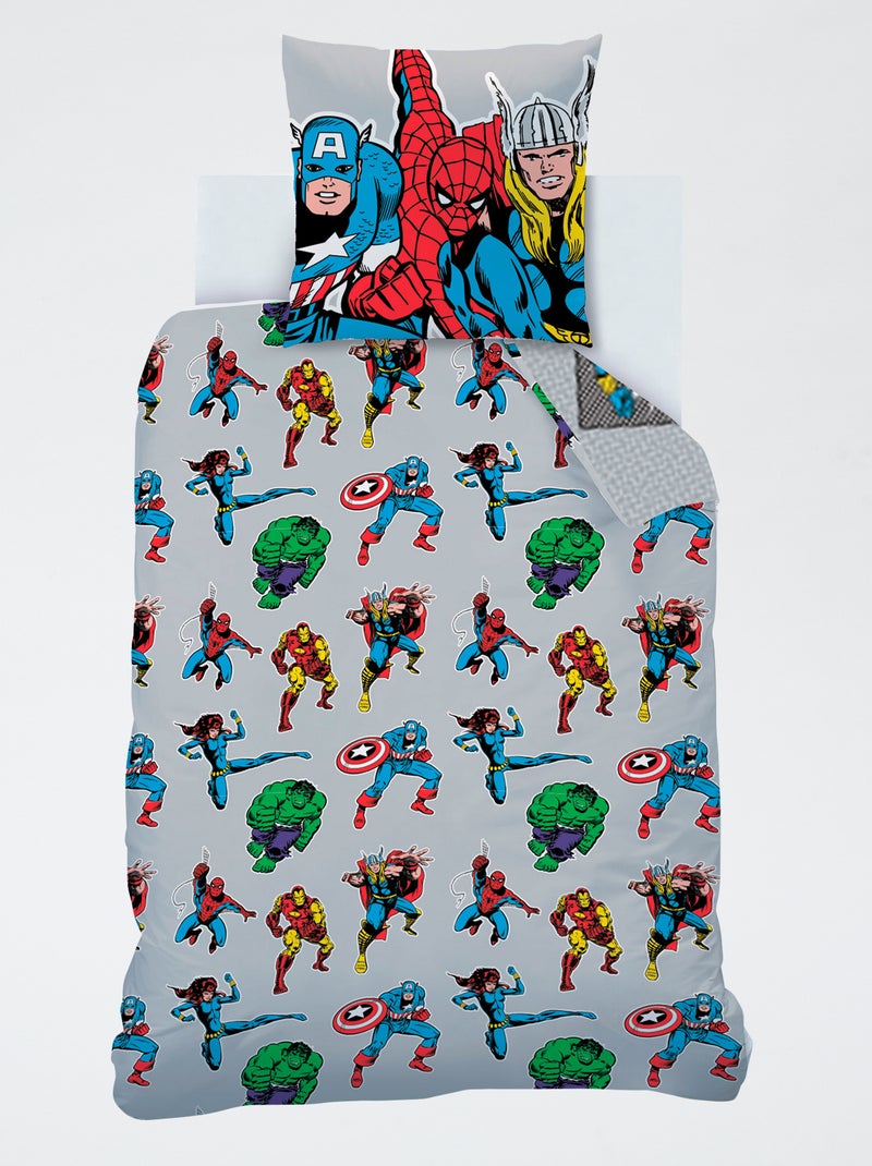 Juego de cama estampado 'Avengers' - 1 persona Blanco - Kiabi