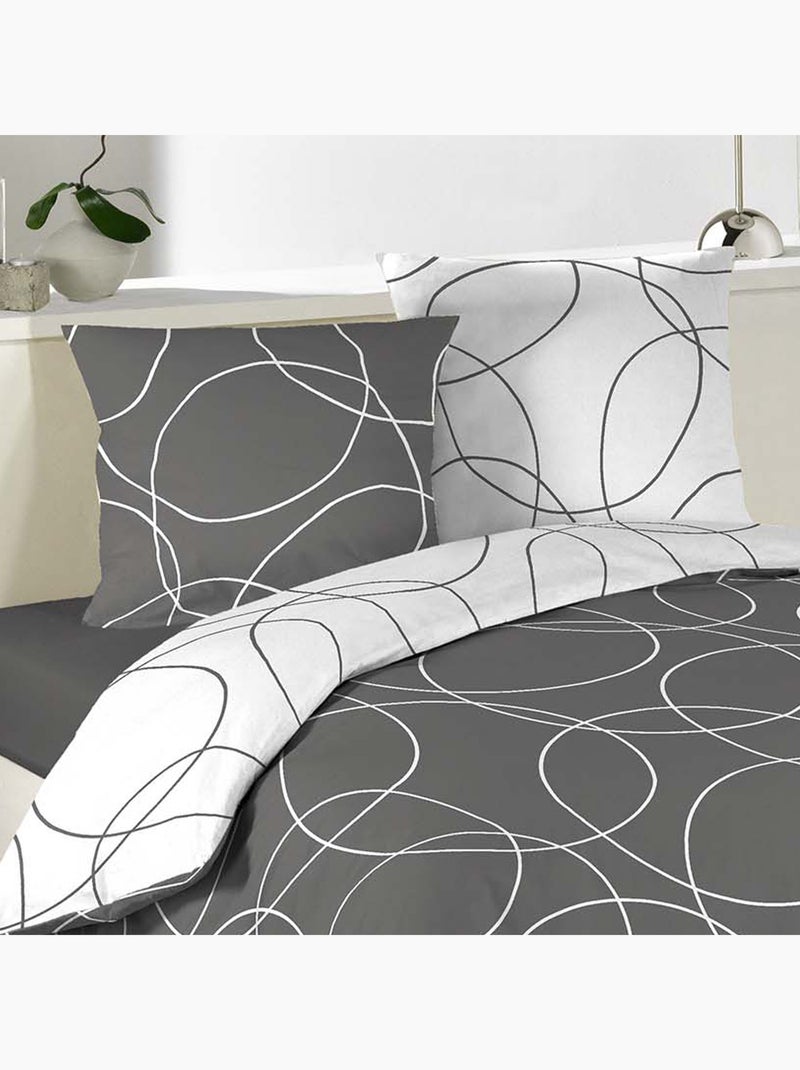 Juego de cama estampado "Cercles Gris tórtola - Kiabi