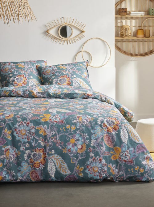 Juego de cama estampado de flores - 2 personas - Kiabi