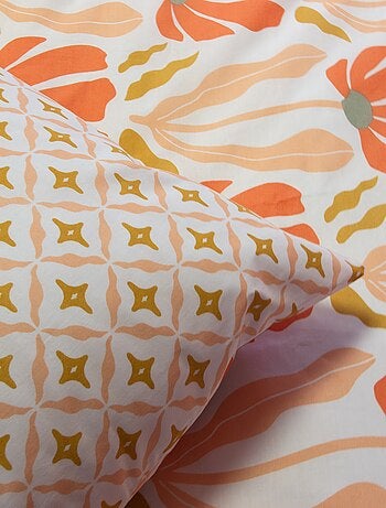 Juego de cama estampado de flores reversible - 2 personas