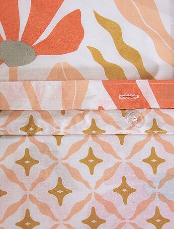 Juego de cama estampado de flores reversible - 2 personas