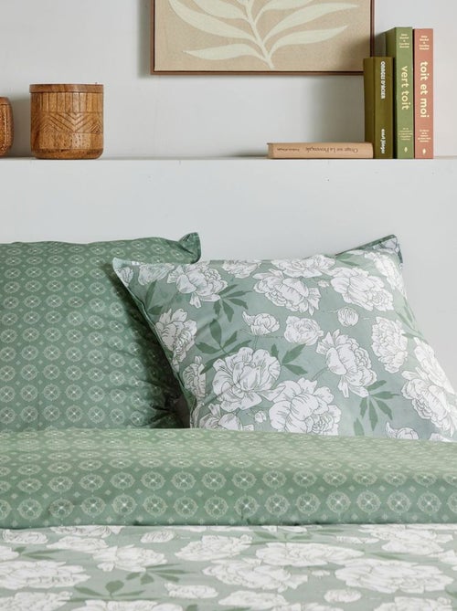 Juego de cama estampado de flores reversible - 2 personas - Kiabi
