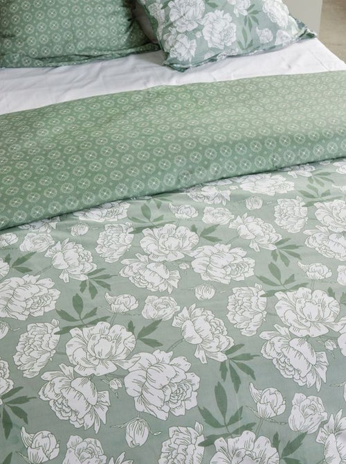 Juego de cama estampado de flores reversible - 2 personas - Kiabi