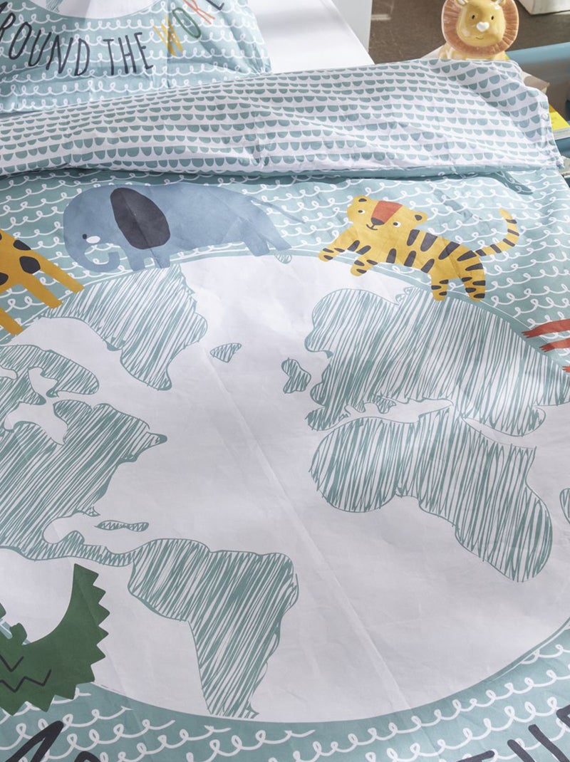 Juego de cama estampado fantasía - Individual Azul - Kiabi