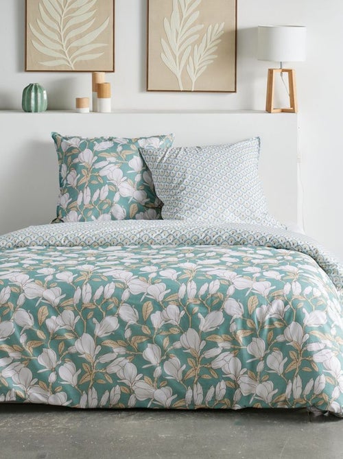 Juego de cama estampado floral reversible - 2 personas - Kiabi