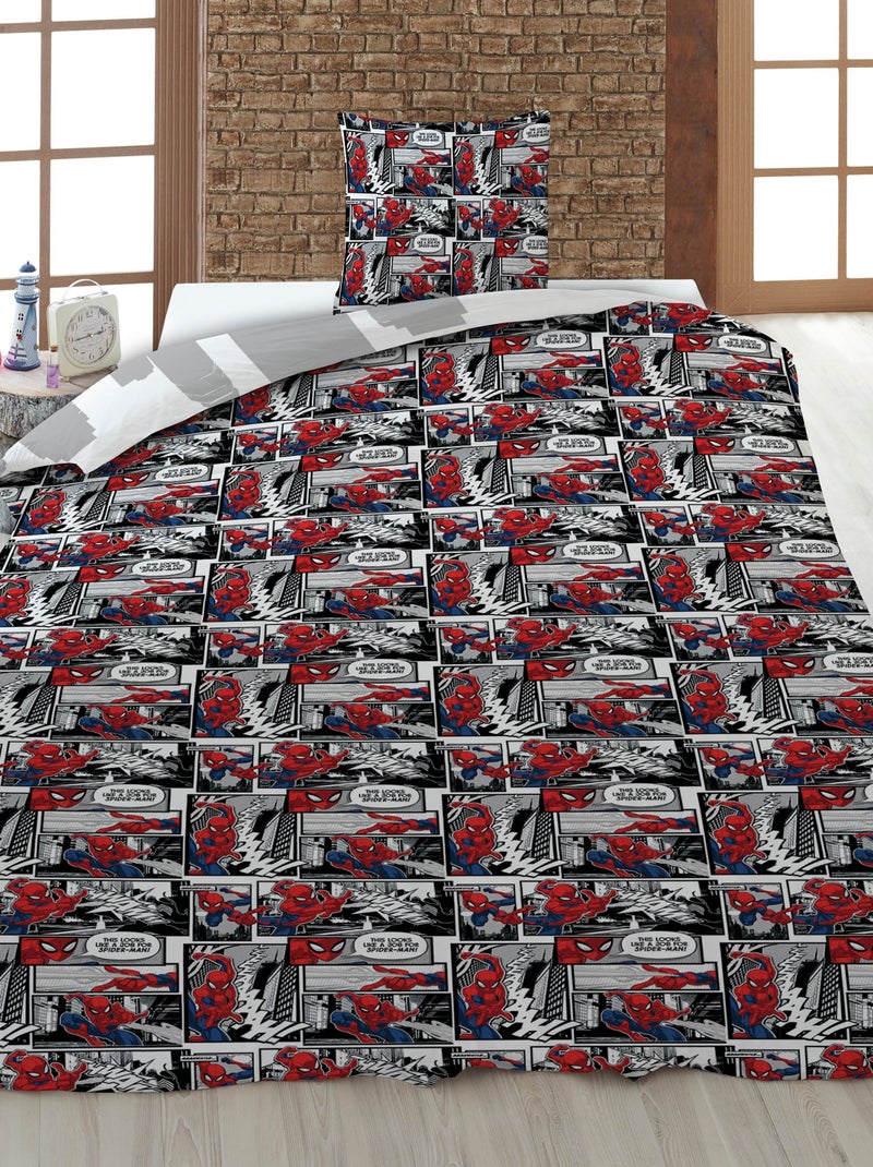 Juego de cama estampado funda nórdica + 1 funda de almohada - 1 persona Negro - Kiabi