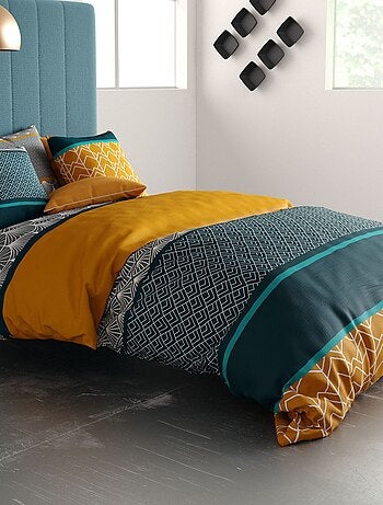 Juego de cama estampado funda nórdica + 2 fundas de almohada - 2 personas