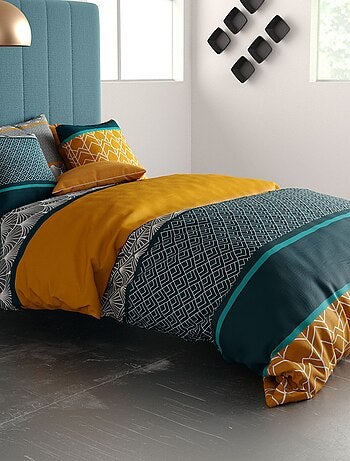 Juego de cama estampado funda nórdica + 2 fundas de almohada - 2 personas