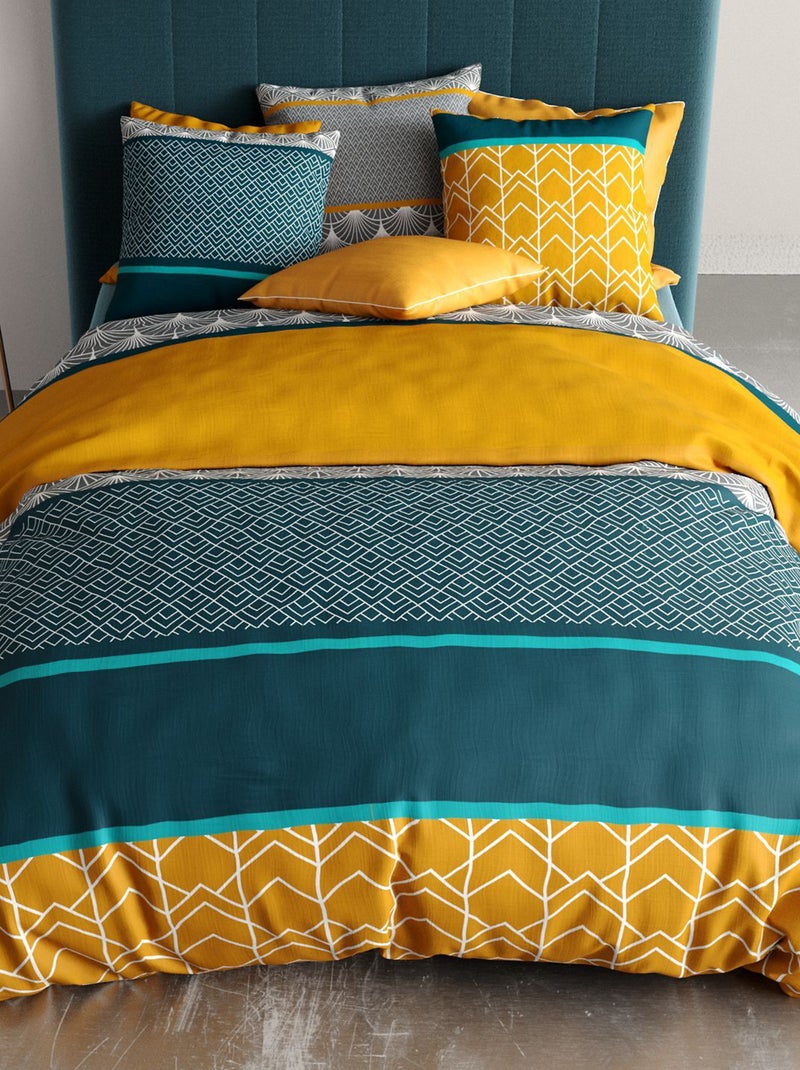 Juego de cama estampado funda nórdica + 2 fundas de almohada - 2 personas Azul - Kiabi