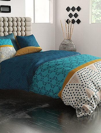 Juego de cama estampado funda nórdica + 2 fundas de almohada - 2 personas