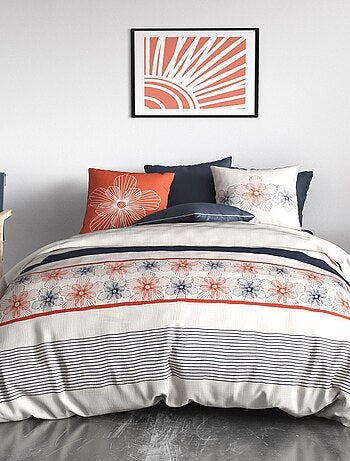 Juego de cama estampado funda nórdica + 2 fundas de almohada - 2 personas