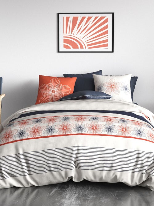 Juego de cama estampado funda nórdica + 2 fundas de almohada - 2 personas - Kiabi