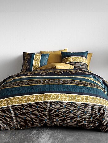 Juego de cama estampado funda nórdica + 2 fundas de almohada - 2 personas